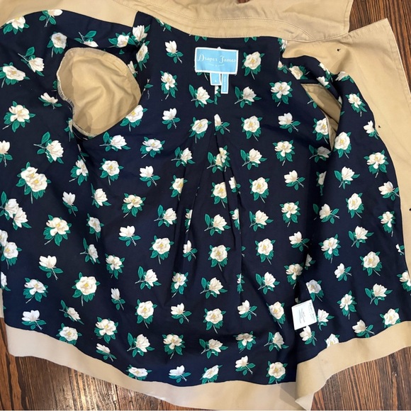 Draper James Tan Pea Coat with Classic Collar and Structured Shoulders - Picture 5 of 7